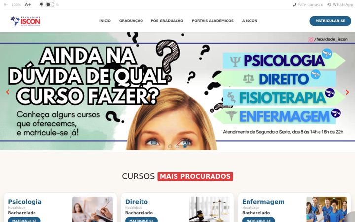 Screenshot of iscon.edu.br
