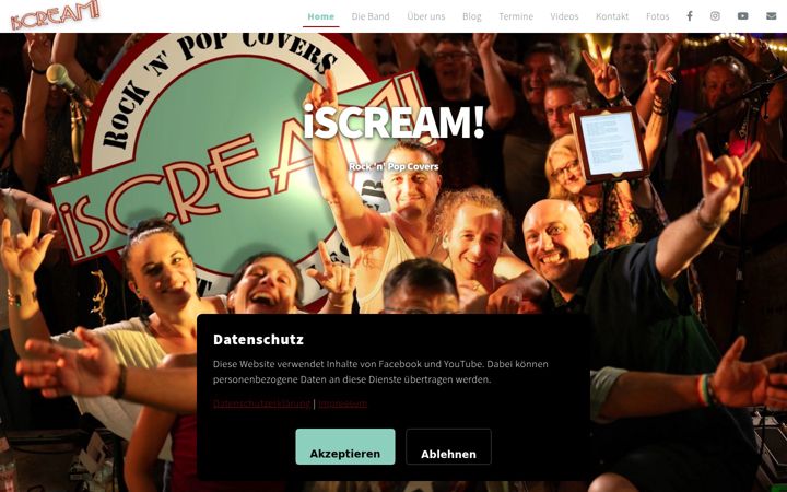 Screenshot of iscream-band.de