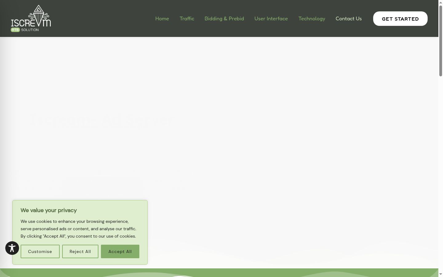 Screenshot del banner di consenso mostrato prima di qualsiasi interazione