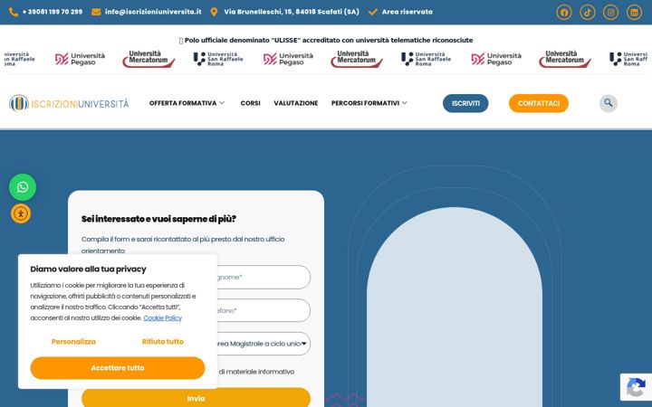 Screenshot of iscrizioniuniversita.it