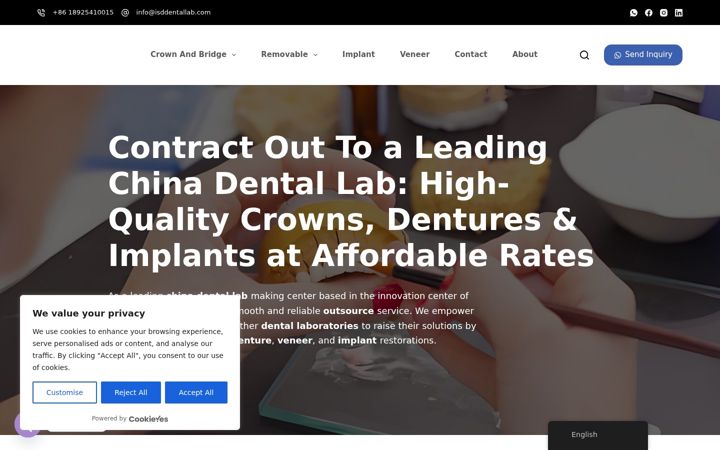 Screenshot of isddentallab.com