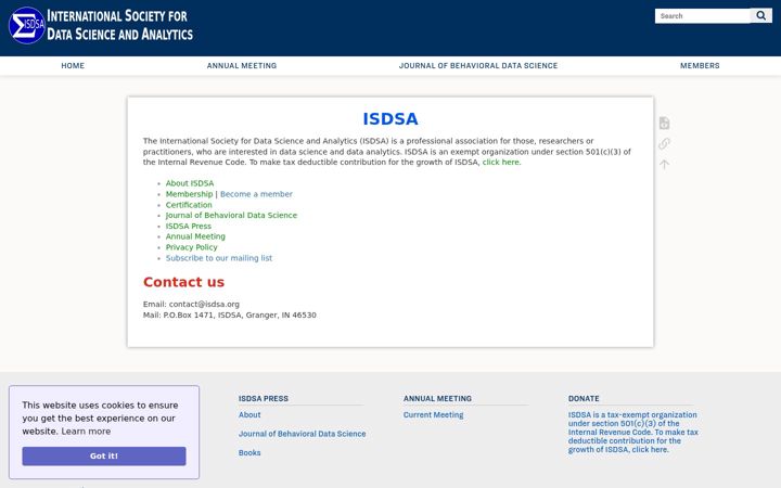 Screenshot of isdsa.org