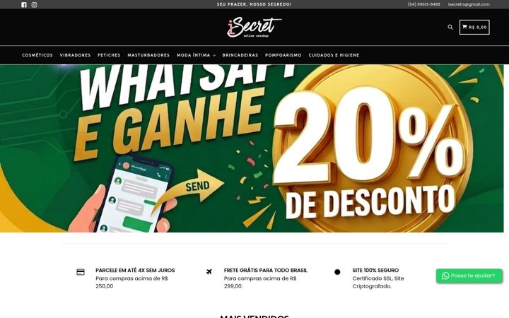 Screenshot of isecret.com.br