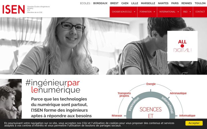 Screenshot of isen.fr