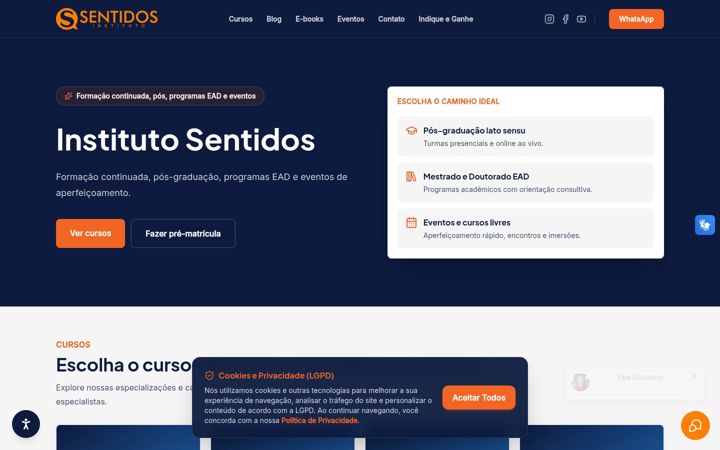 Screenshot of isentidos.com.br