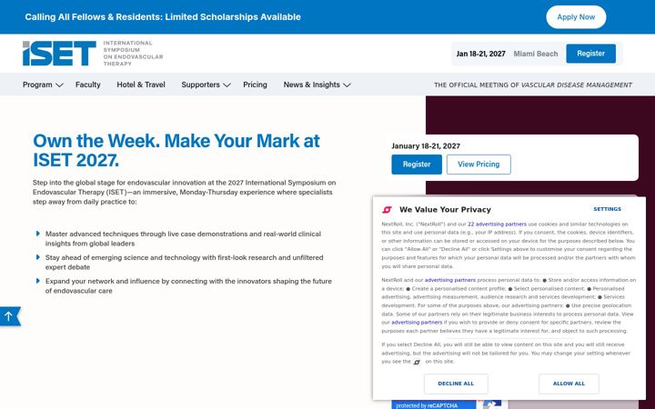 Screenshot of iset.org
