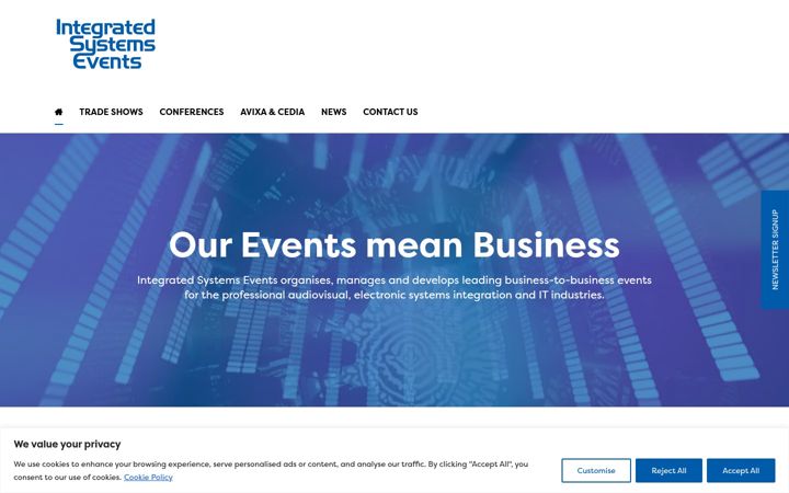 Screenshot of isevents.org