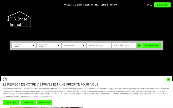 Screenshot of isfbconseil-immobilier.com