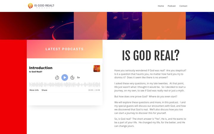 Screenshot of isgodrealpodcast.com