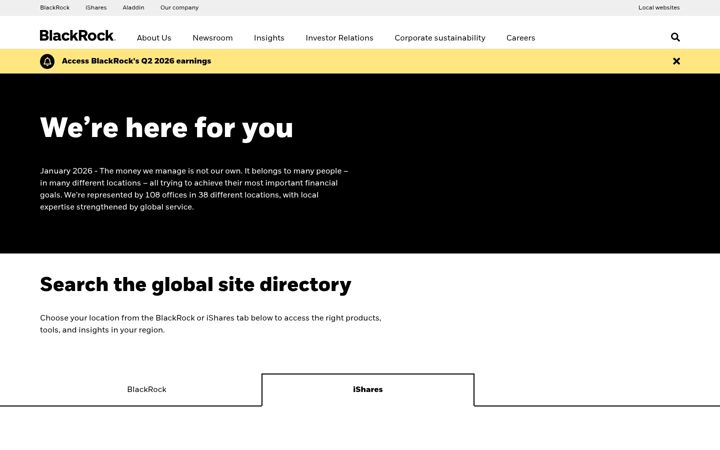 Skærmbillede af ishares.com