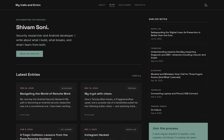 Screenshot of ishivamsoni.com