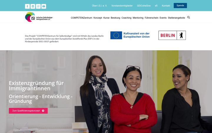 Screenshot of isi-ev.de