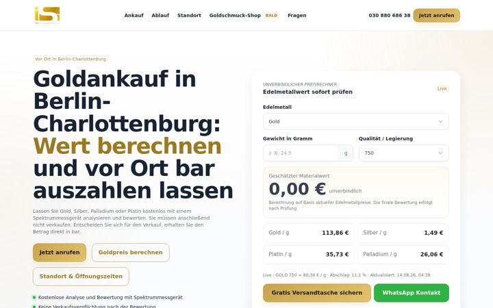Screenshot of isi-goldankauf.de