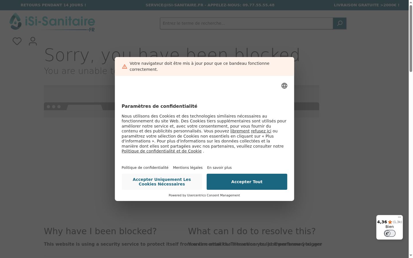 Screenshot van de toestemmingsbanner zoals getoond vóór enige interactie