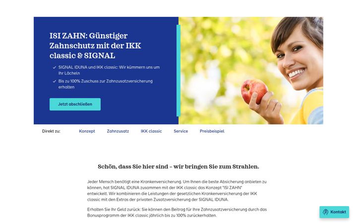 Screenshot of isi-zahn.de