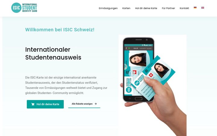 Screenshot of isic.ch