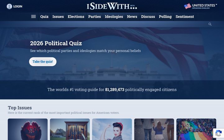 Screenshot of isidewith.com