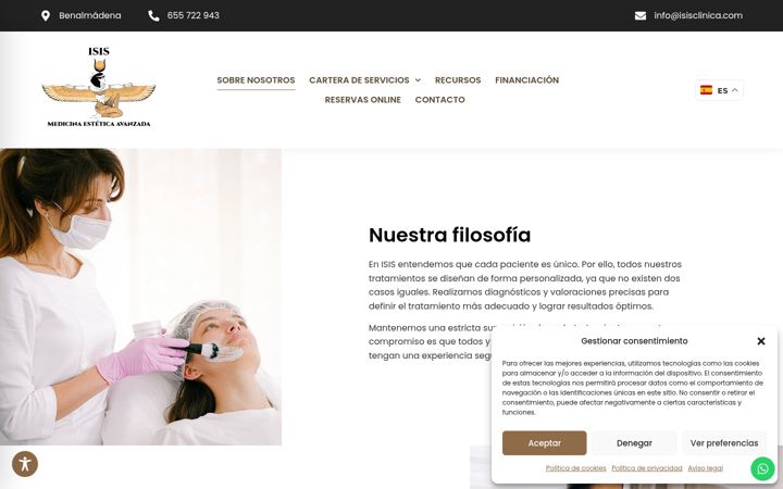 Screenshot of isisclinica.com