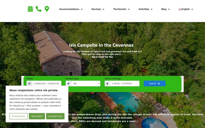 Screenshot of isisencevennes.fr