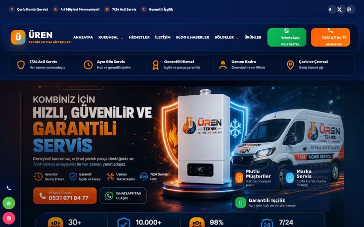 Screenshot of isisercorlukombiservisi.com