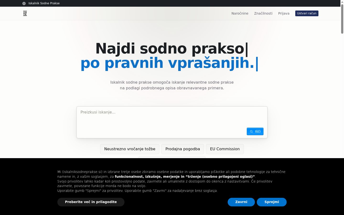 Screenshot tal-banner tal-kunsens muri qabel kwalunkwe interazzjoni