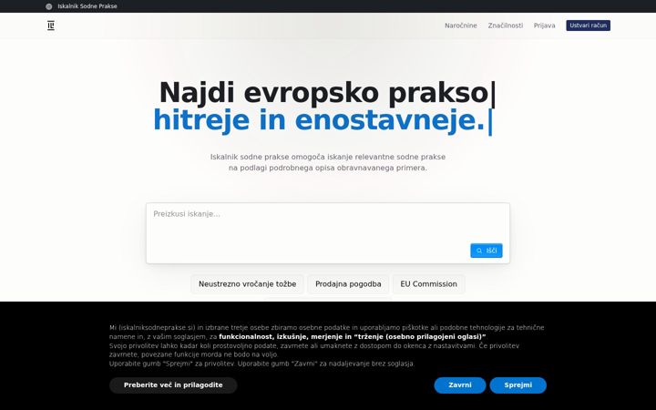 Screenshot ta' iskalniksodneprakse.si