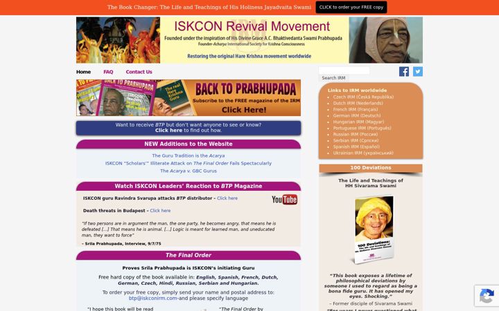 Screenshot of iskconirm.com