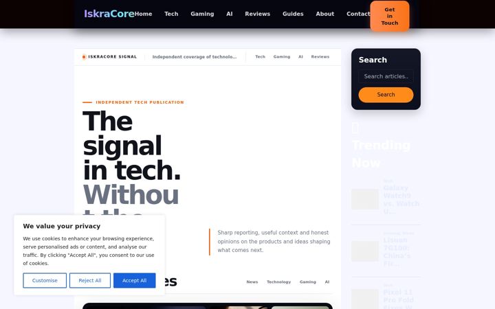 Screenshot of iskracore.com