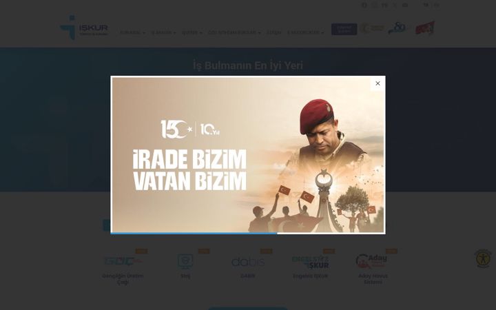 Screenshot ta' iskur.gov.tr