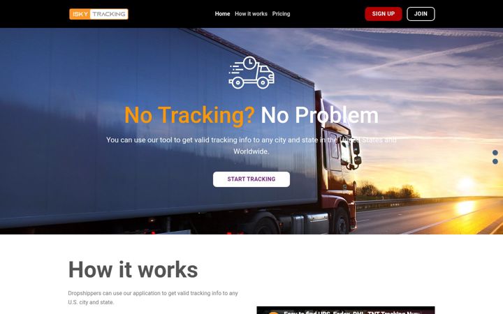 Screenshot of iskytracking.com