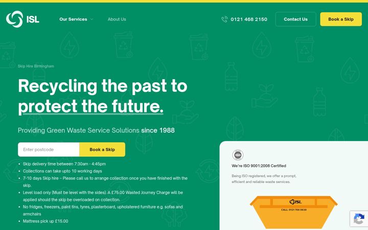 Screenshot of isl-wasteservices.co.uk
