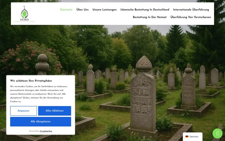 Screenshot of islam-bestattungen.com