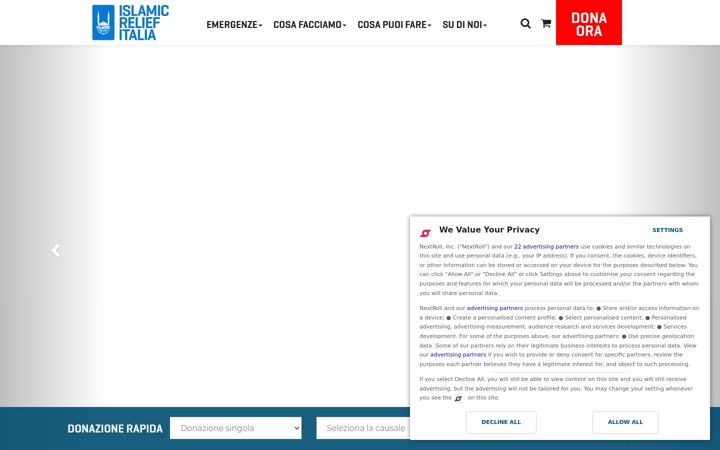 Screenshot of islamic-relief.it