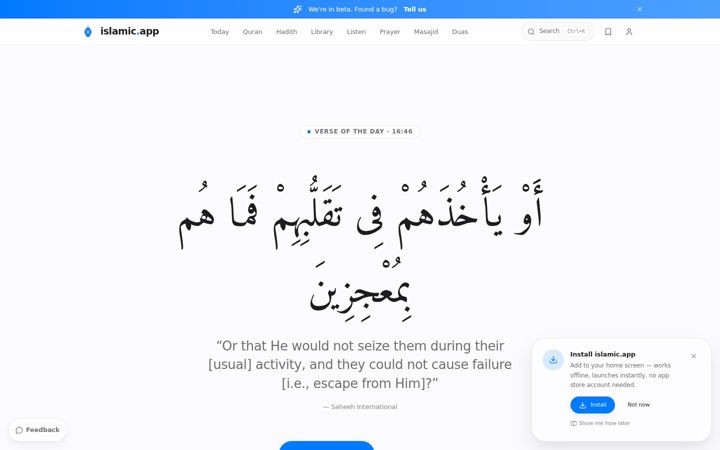 Screenshot of islamic.app