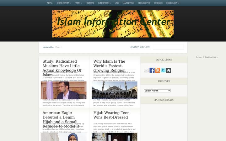 Screenshot of islaminformationcenter.com