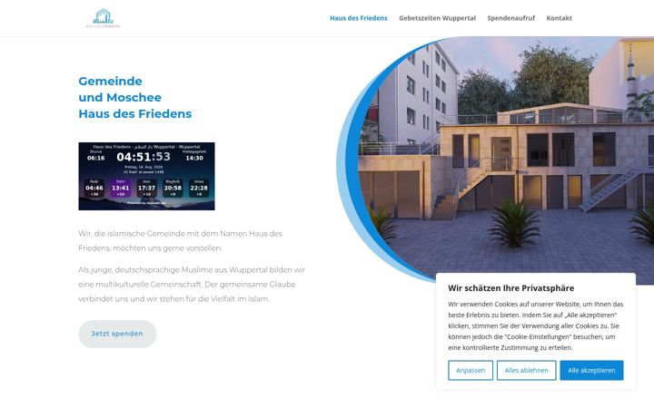 Screenshot of islamisches-zentrum-wuppertal.de