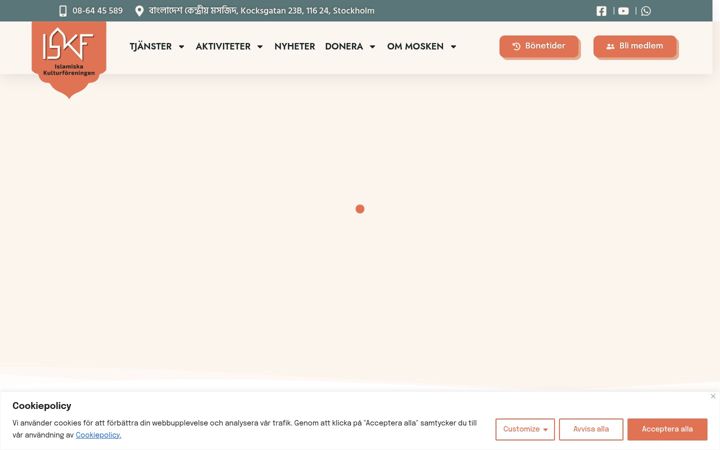 Screenshot of islamiskaforeningen.se