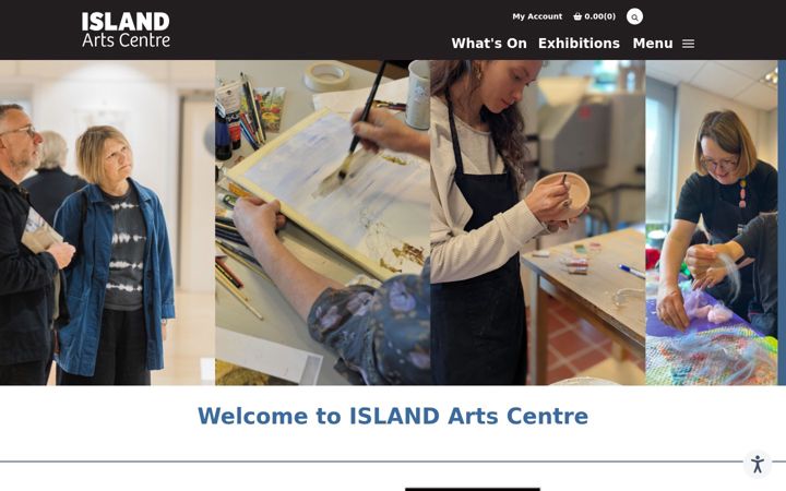 Screenshot of islandartscentre.com