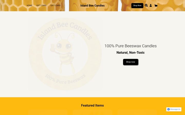 Screenshot of islandbeecandles.com
