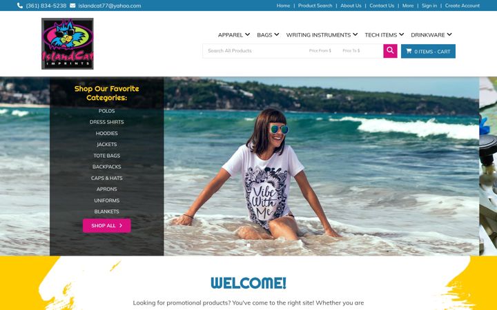 Screenshot of islandcatimprints.com