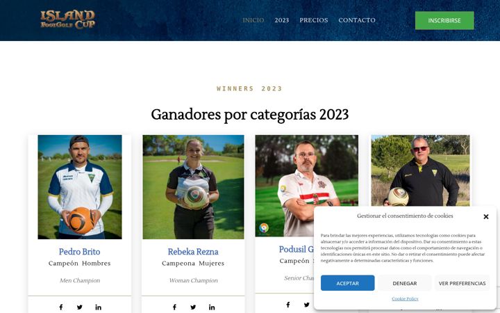 Screenshot of islandcupfootgolf.com