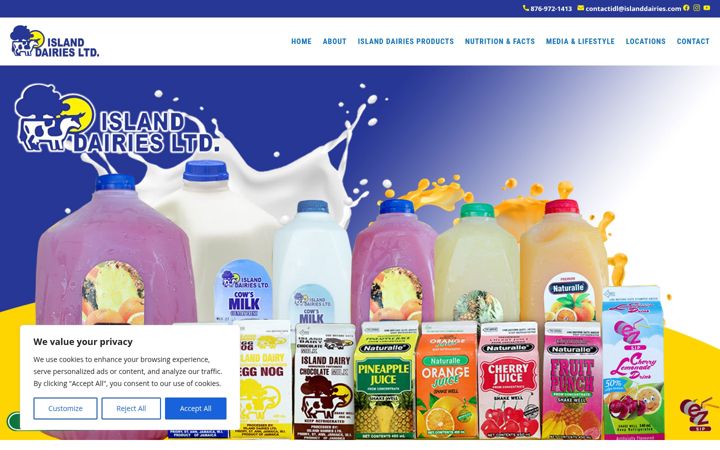 Screenshot of islanddairies.com