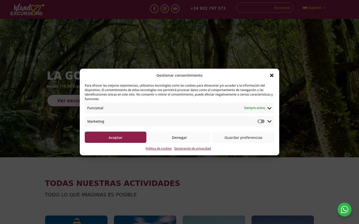 Screenshot of islandexcursionstenerife.com