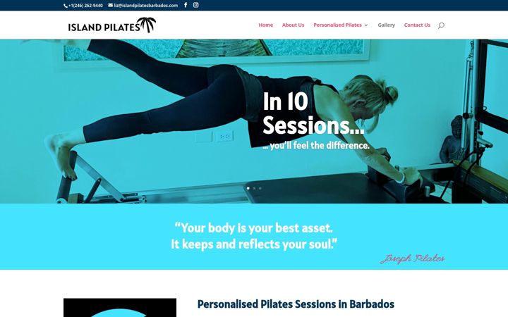 Screenshot of islandpilatesbarbados.com