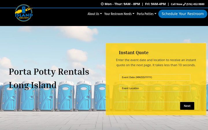 Screenshot of islandportapotty.com