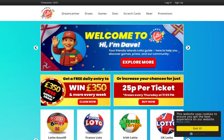 Screenshot of islandslotto.com