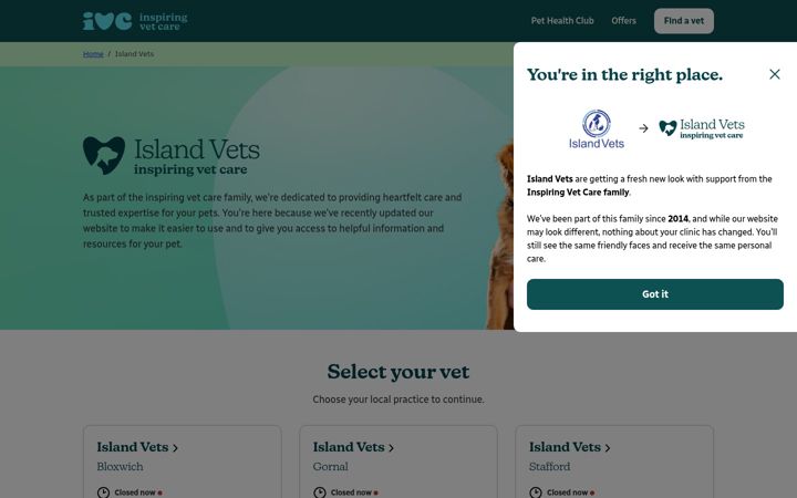 Screenshot of islandvet.co.uk
