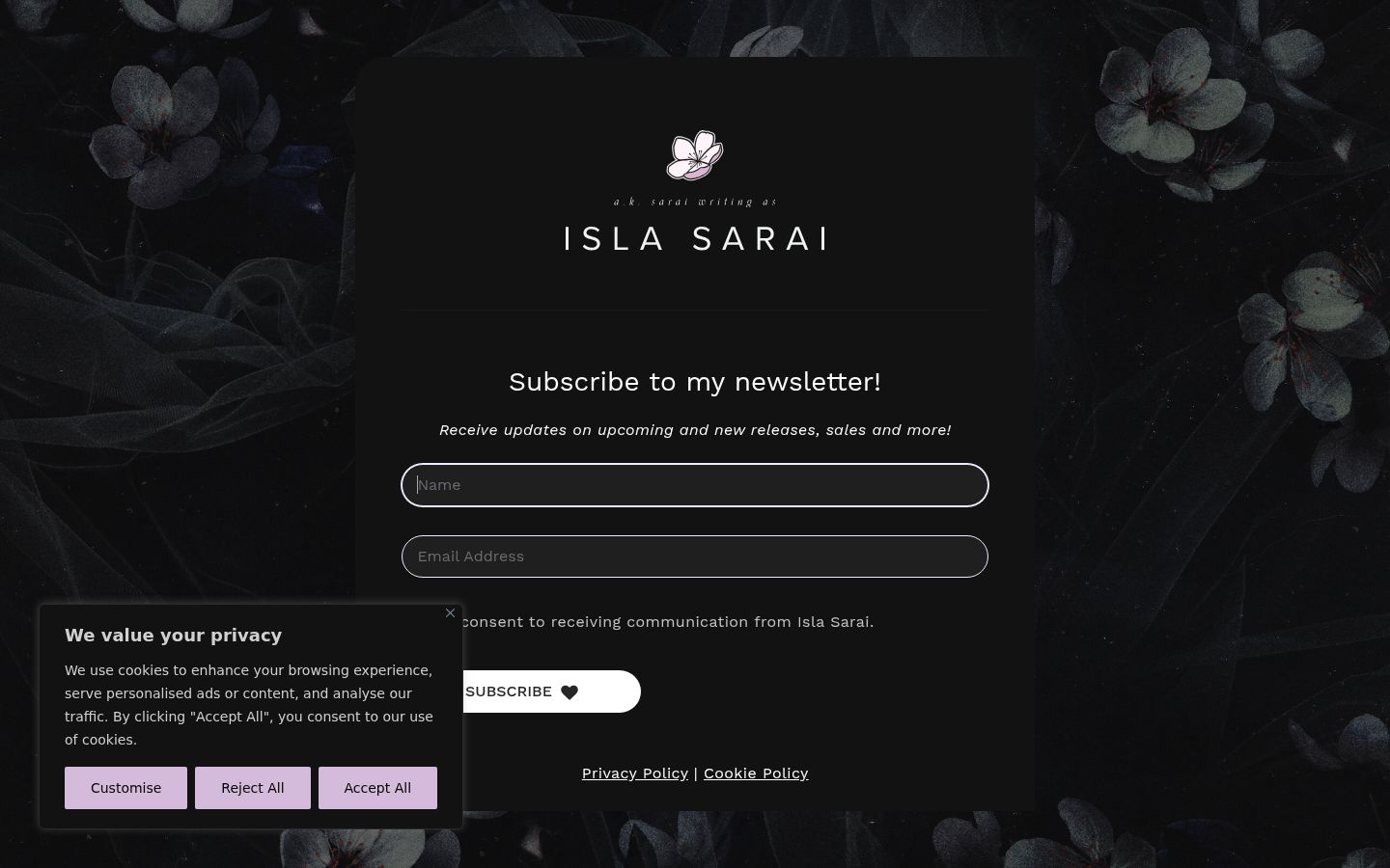 Screenshot del banner di consenso mostrato prima di qualsiasi interazione