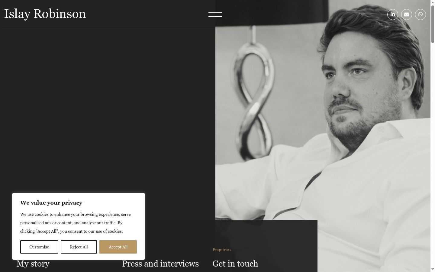 Capture d'écran de la bannière de consentement affichée avant toute interaction