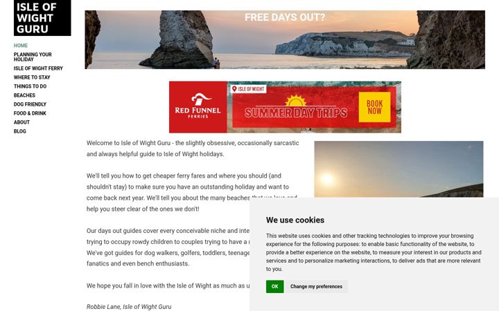 Screenshot of isleofwightguru.co.uk